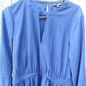 Rachel Zoe Blue Peplum Peekaboo Blouse - Size 10